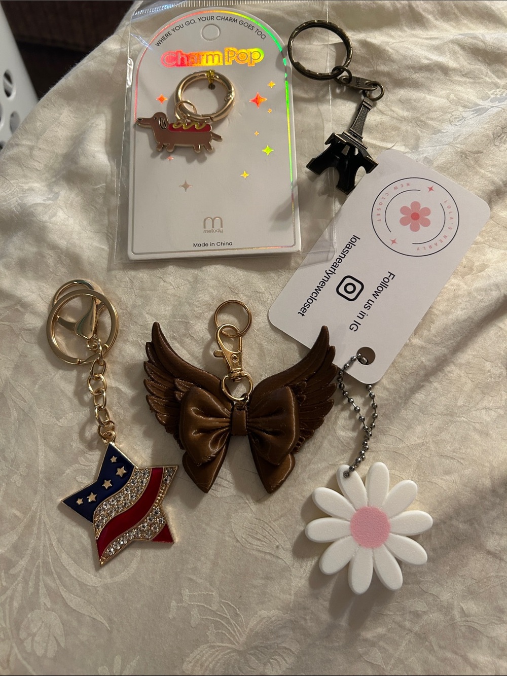 Assortment of charms/keychains